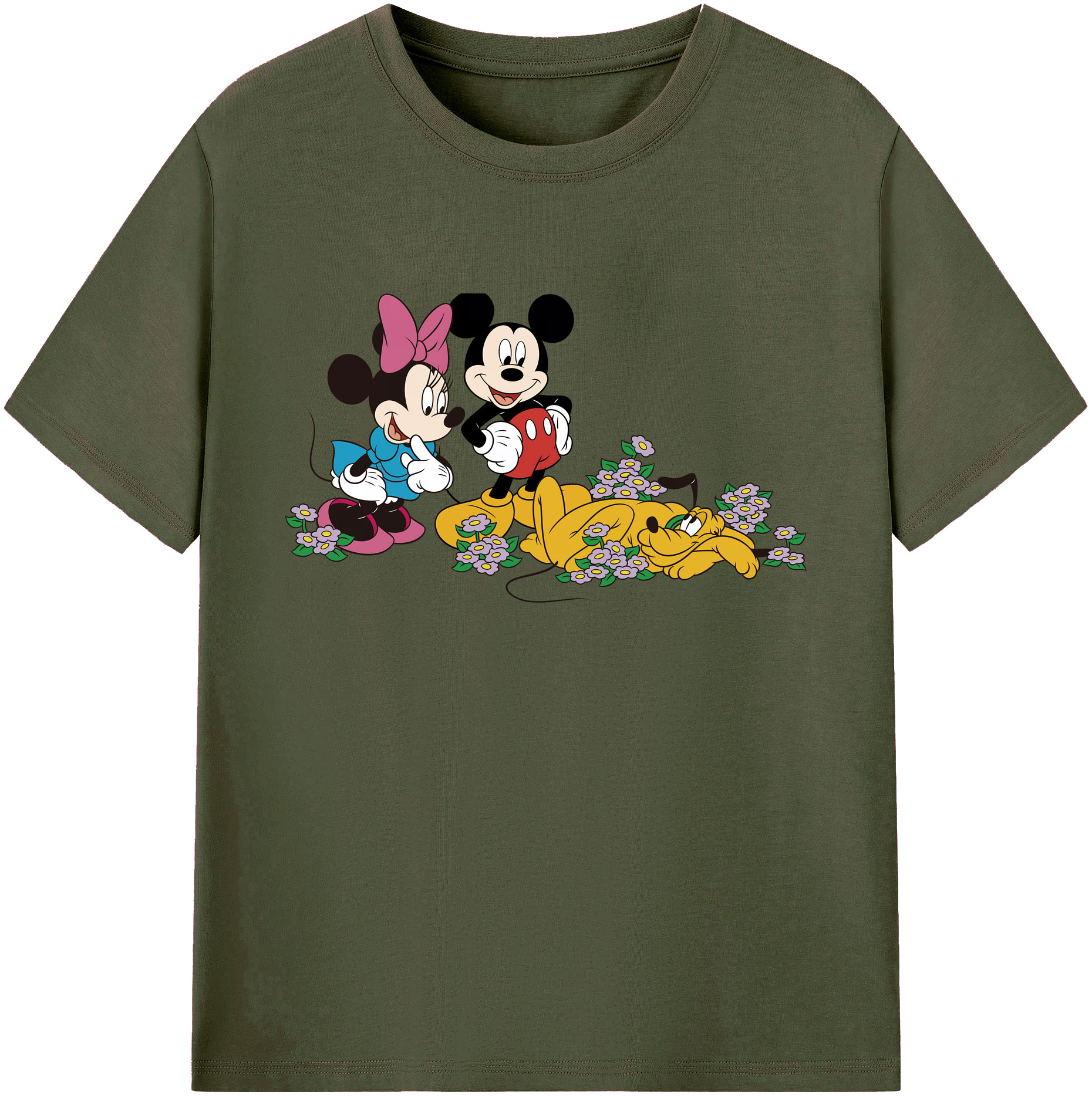 ミッキーマウス Mickey Mouse 綿100％ メンズ半袖Tシャツ｜肌触りやわらか＆通気性